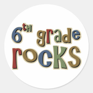 Sticker Rond 6e année Rocks Sixième année