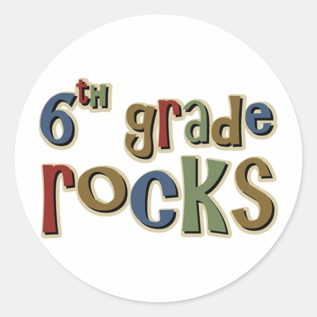 Sticker Rond 6e année Rocks Sixième année (Devant)