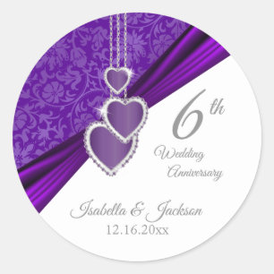Sticker Rond 6ème / 33ème / 47ème anniversaire de Mariage Améth