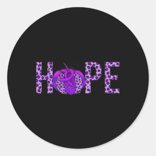 Sticker Rond 6yo8 Purple Ribbon Heimerheimer Mois de sensibilis