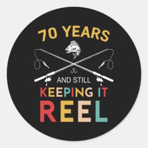Sticker Rond 70 ans et toujours en train de garder ça Reel 70e 