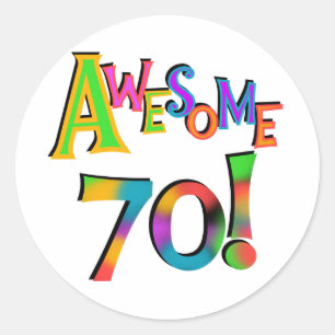 Sticker Rond 70 superbes T-shirts et cadeaux d'anniversaire