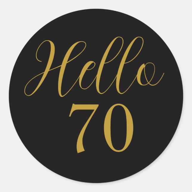 Sticker Rond 70e anniversaire Black Gold Anniversaire (Devant)