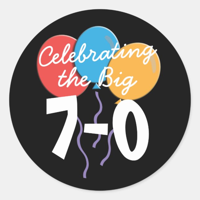 Sticker Rond 70e anniversaire célébrant les 70 grands autocolla (Devant)