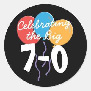 Sticker Rond 70e anniversaire célébrant les 70 grands autocolla