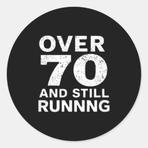 Sticker Rond 70e anniversaire Coureurs plus âgés Dans la descen