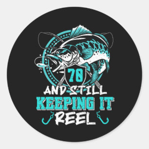 Sticker Rond 70e anniversaire Pêche amusante 70 toujours garder
