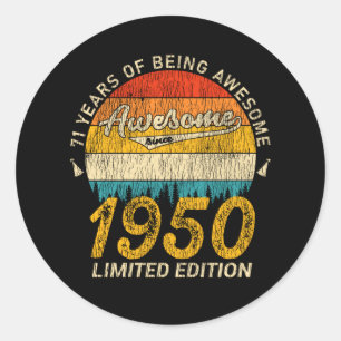 Sticker Rond 75 ans 1950 Retro Awesome 75e anniversaire Cadeau