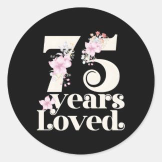 Sticker Rond 75 Ans Grand-Mère Aimée 75E Py 75