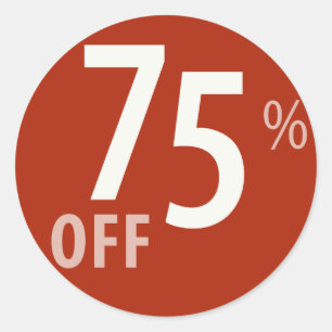 Sticker Rond 75% puissant OUTRE du signe de VENTE
