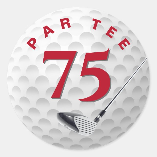 Sticker Rond 75e anniversaire de la fête de golf Ball (Devant)
