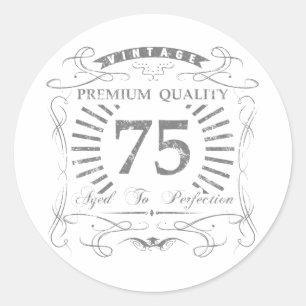 Sticker Rond 75e anniversaire Gag cadeau