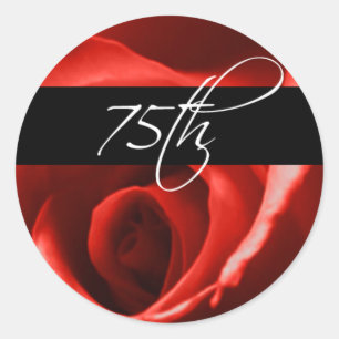 Sticker Rond 75e anniversaire Rose   75e anniversaire d'entrepr