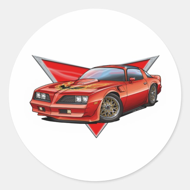 Sticker Rond 77-78 Red Firebird TA (Devant)