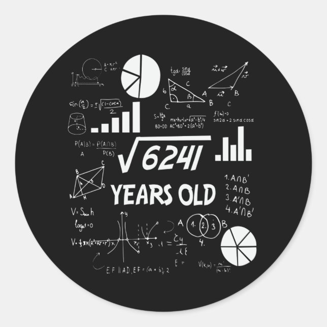 Sticker Rond 78 ans Enseignant des mathématiques Anniversaires  (Devant)