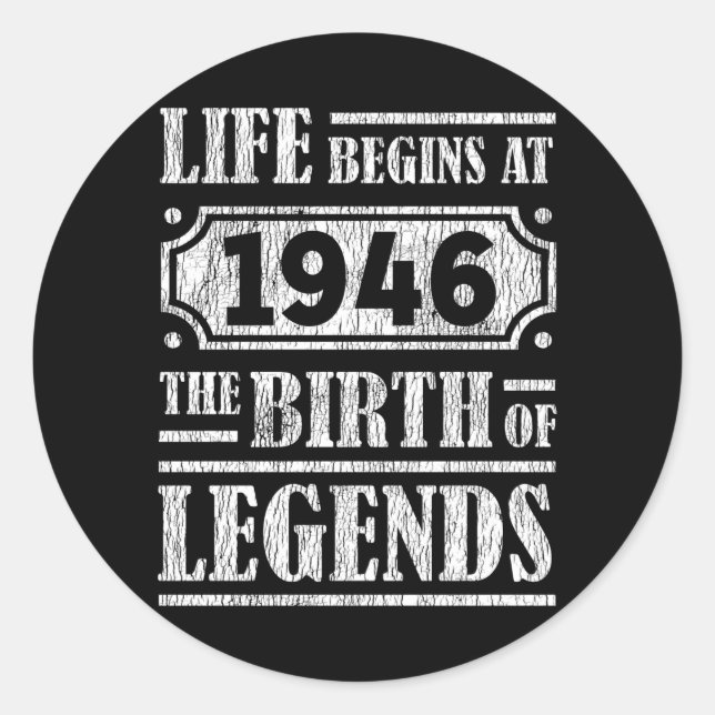 Sticker Rond 79 Ans 1946 Naissance De La Légende 79E Anniversai (Devant)
