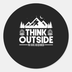 Sticker Rond 79.Hiking Think Outside No Box Required