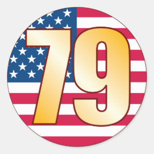 Sticker Rond 79 USA Gold