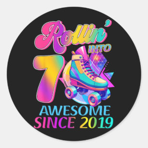 Sticker Rond 7 Ans Incroyable Depuis 2019 Thème Hockey Annivers