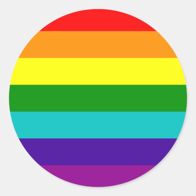 Sticker Rond 7 bandes Stick Gay pride arc-en-ciel (Devant)