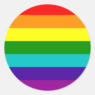 Sticker Rond 7 bandes Stick Gay pride arc-en-ciel