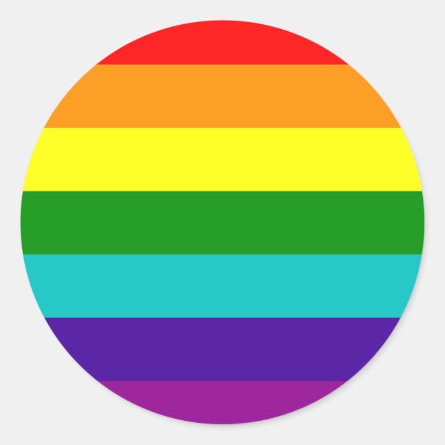 Sticker Rond 7 bandes Stick Gay pride arc-en-ciel (Devant)
