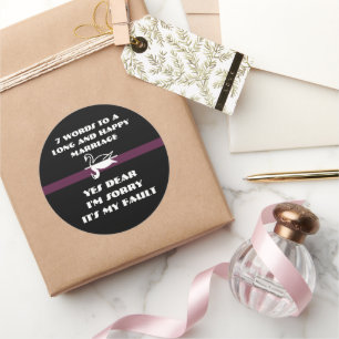 Sticker Rond 7 Mots Pour Un Mariage Long Et Heureux
