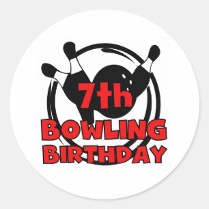 Sticker Rond 7e anniversaire de Bowling