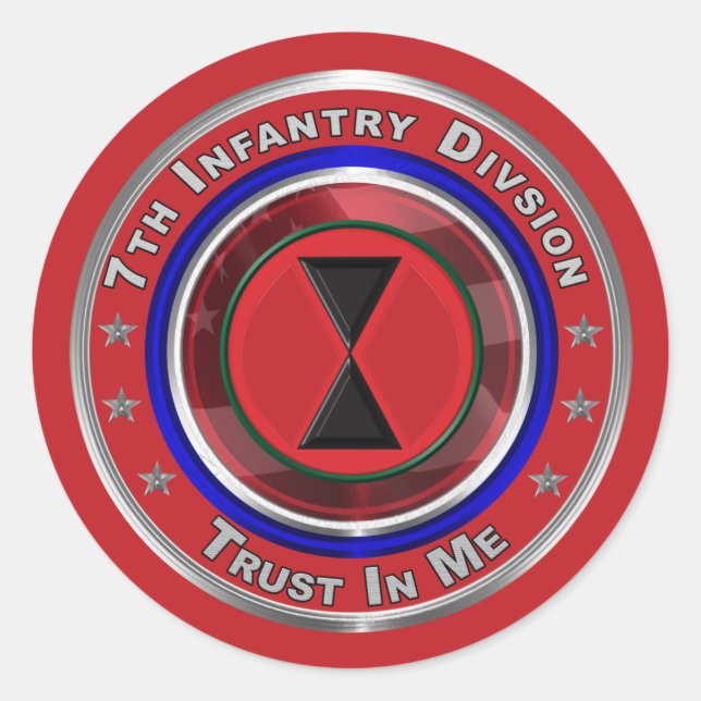 Sticker Rond 7e division d'infanterie "Bayonet Division" (Devant)
