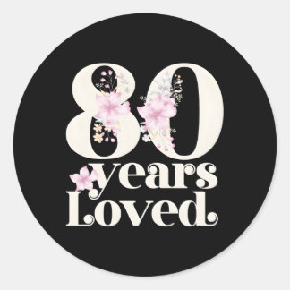 Sticker Rond 80 Ans Grand-Mère Aimée 80E Py 80