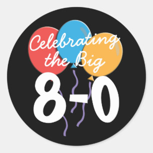 Sticker Rond 80e anniversaire célébrant les 80 grands autocol