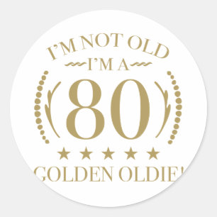 Sticker Rond 80e anniversaire Golden Oldie