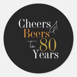 Sticker Rond 80e anniversaire Soeurs et bières Black Gold Party