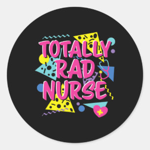 Sticker Rond 80s 90s Infirmière Costume Lazy Halloween Thème 1