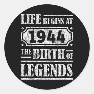 Sticker Rond 81 Ans 1944 Naissance De La Légende 81E Anniversai