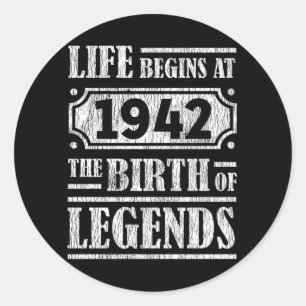 Sticker Rond 83 Ans 1942 Naissance De La Légende 83E Anniversai