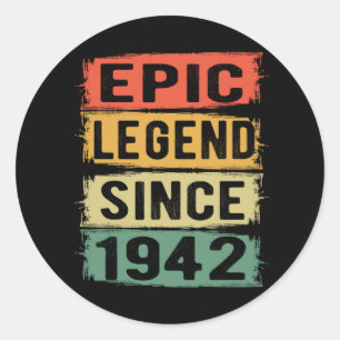 Sticker Rond 83 ans Anniversaire 1942 Epic Legend 83e anniversa
