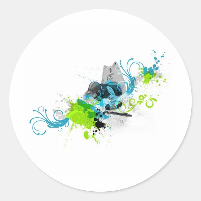 Sticker Rond 83. Kayak urbain 2 (Devant)