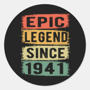 Sticker Rond 84 Ans Anniversaire 1941 Légende épique 84e annive