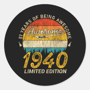 Sticker Rond 85 ans 1940 Retro Magnifique 85e anniversaire Cade