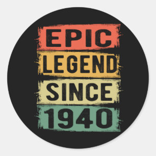 Sticker Rond 85 ans Anniversaire 1940 Epic Légende 85e annivers