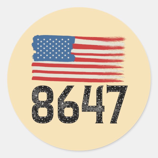 Sticker Rond 8647 Déclaration politique du drapeau américain an (Devant)