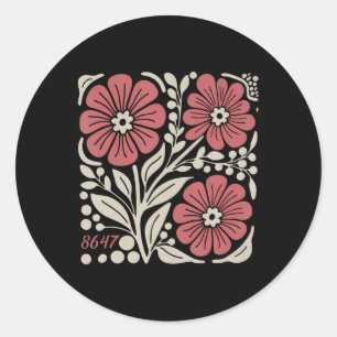 Sticker Rond 8647 Trump subtil 86 47 Boho floral
