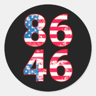 Sticker Rond 86 46 Anti Biden Pro Trump Patriotic