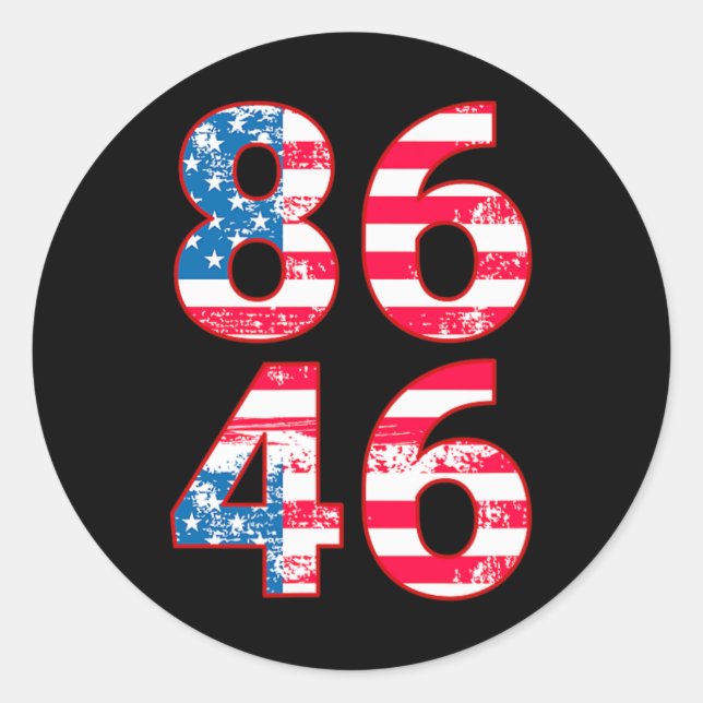 Sticker Rond 86 46 Anti Biden Pro Trump Patriotic (Devant)