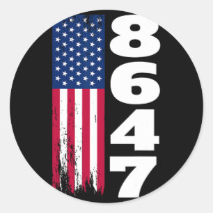 Sticker Rond 86 47 8647 Anti Trump subtil