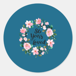 Sticker Rond 86 ans aimé hommes femmes 86 ans cool 86e Bi