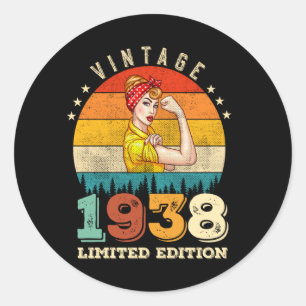 Sticker Rond 87 ans Anniversaire 1938 Vintage 87e anniversaire 