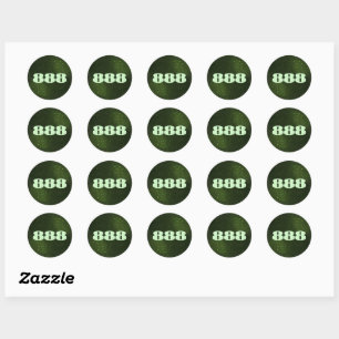 Sticker Rond 888 Numéro de Parties scintillant verte Manifestat