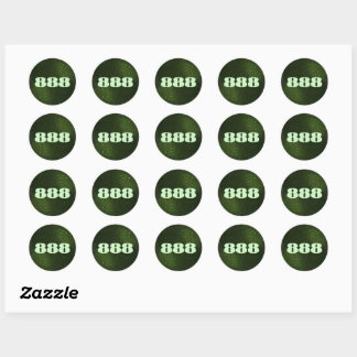 Sticker Rond 888 Numéro de Parties scintillant verte Manifestat